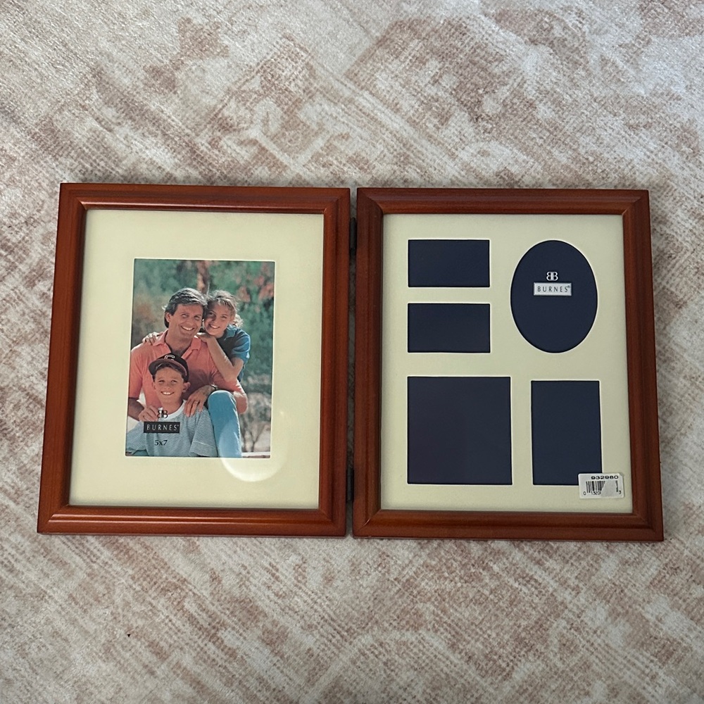 Elegant Brown Wooden Photo Frame Set